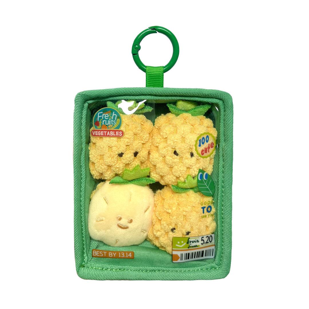10 cm Mini Simulatie Voedsel Pluche Speelgoed Fruit Groente Schotel Sinaasappel Maïs Wortel Gevuld Speelgoed Tas Hanger Bedeltjes Voor Meisjes 10cm yellow