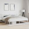 VidaXL Metal Bed Frames with Headboard, Double Bed with Slat Base, Adult Bed with Footboard, Bedroom Furniture, 374296
