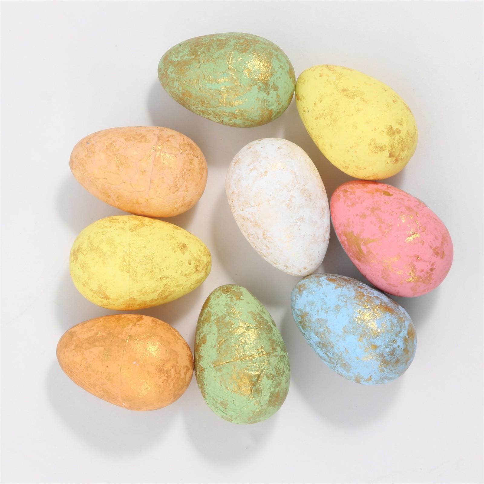

9pcs Easter Eggs with 1 Basket, Colored Easter Foam Eggs Happy Easter Decorations, Easter Party Ornaments, DIY Egg Toys