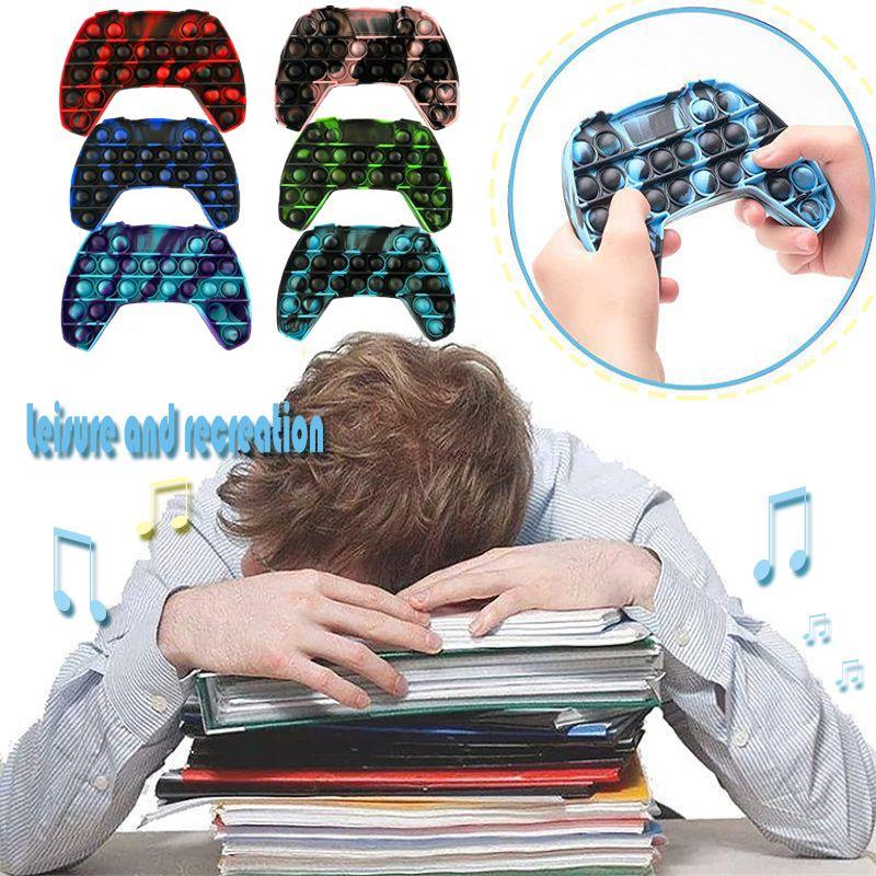 Vibrant Tie-dye Game Controller Push Bubble Sensory Fidget Toy For Stress Relief