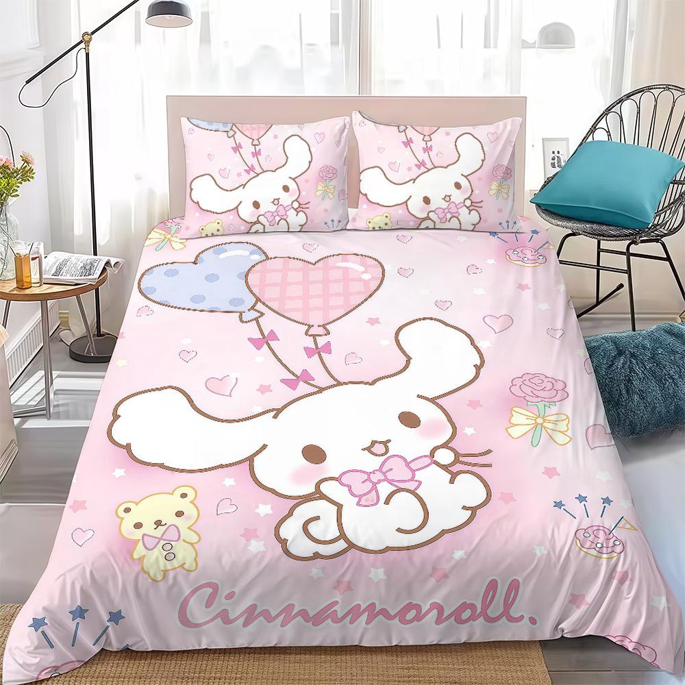 C-Cinnamorolles Cute Duvet Cover Set Home Style Bedding Soft Laundry Cotton Bed 3 Piece Set Student Dormitory Gift
