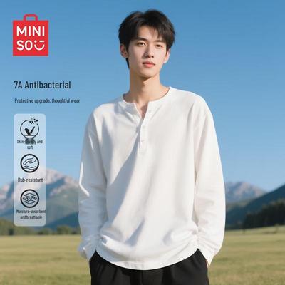 Men's Retro Henley Neck Long-Sleeve T-Shirt