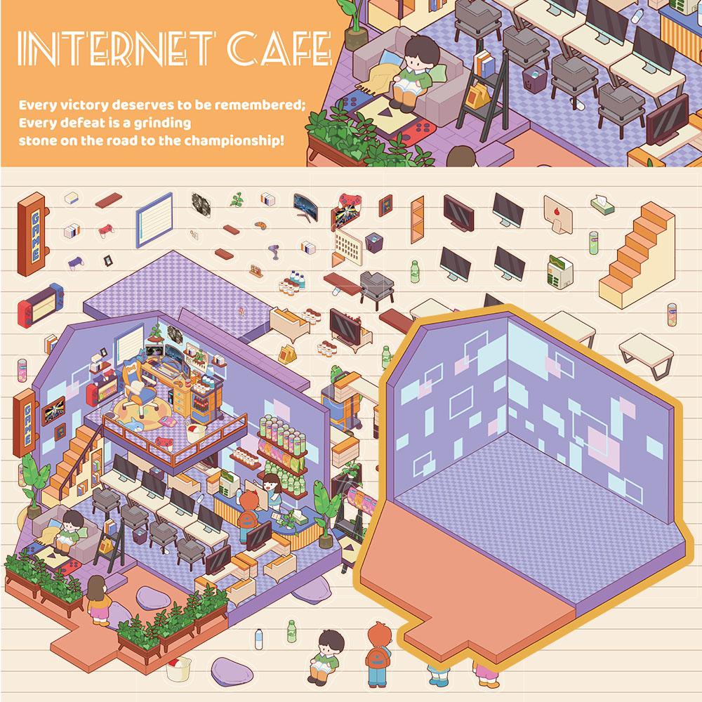 

3 шт. Наклейка-миниатюра для интернет-бара, скрапбукинга, канцелярских товаров, ноутбука, кафе, багажа, декор комнаты для облегчения наклейки