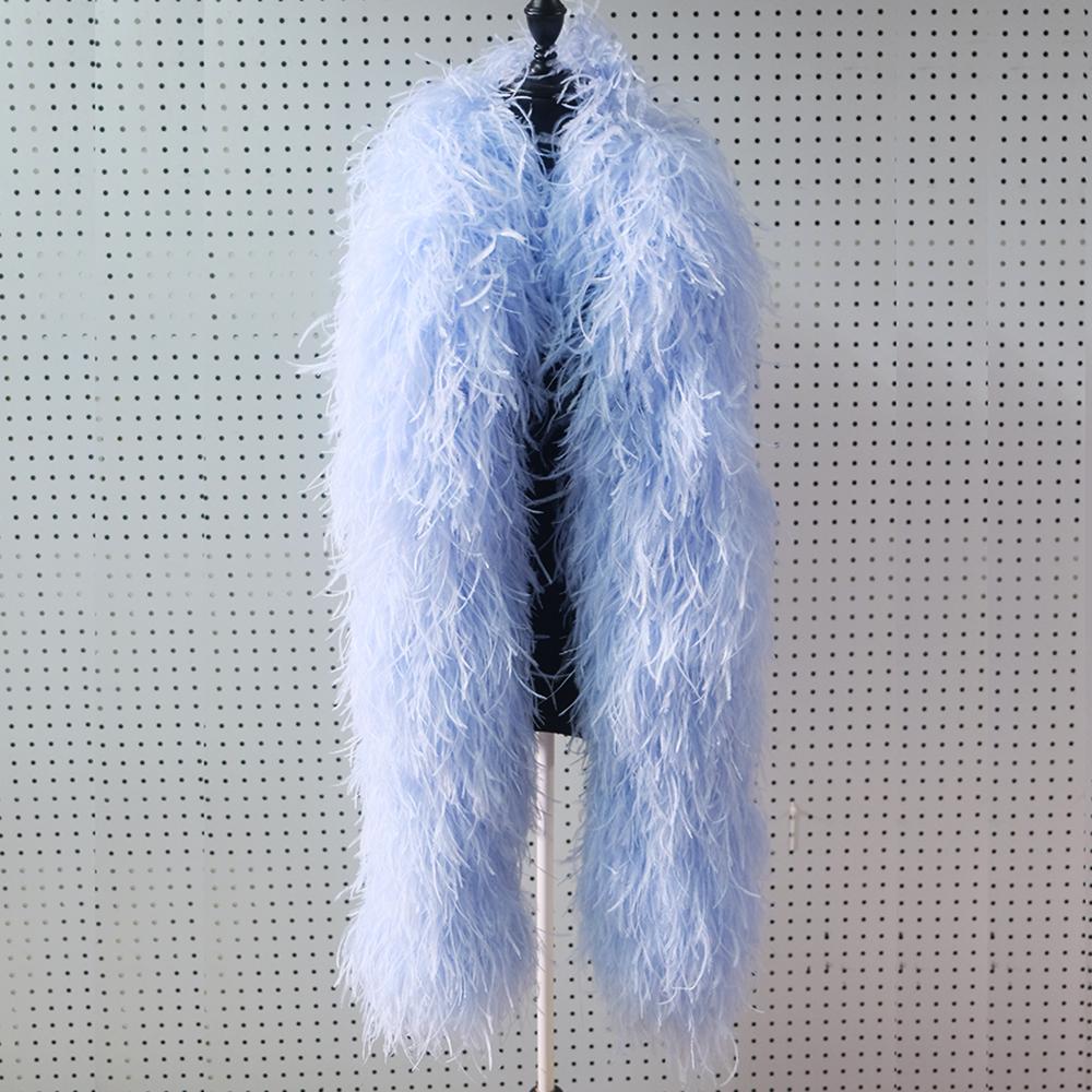 2 Metes Fluffy Ostrich Feather Boa Trim for Party Shawl Craft Ostrich Feathers Boa Wedding Dress Decoration Scarf 5/10/15/25ply
