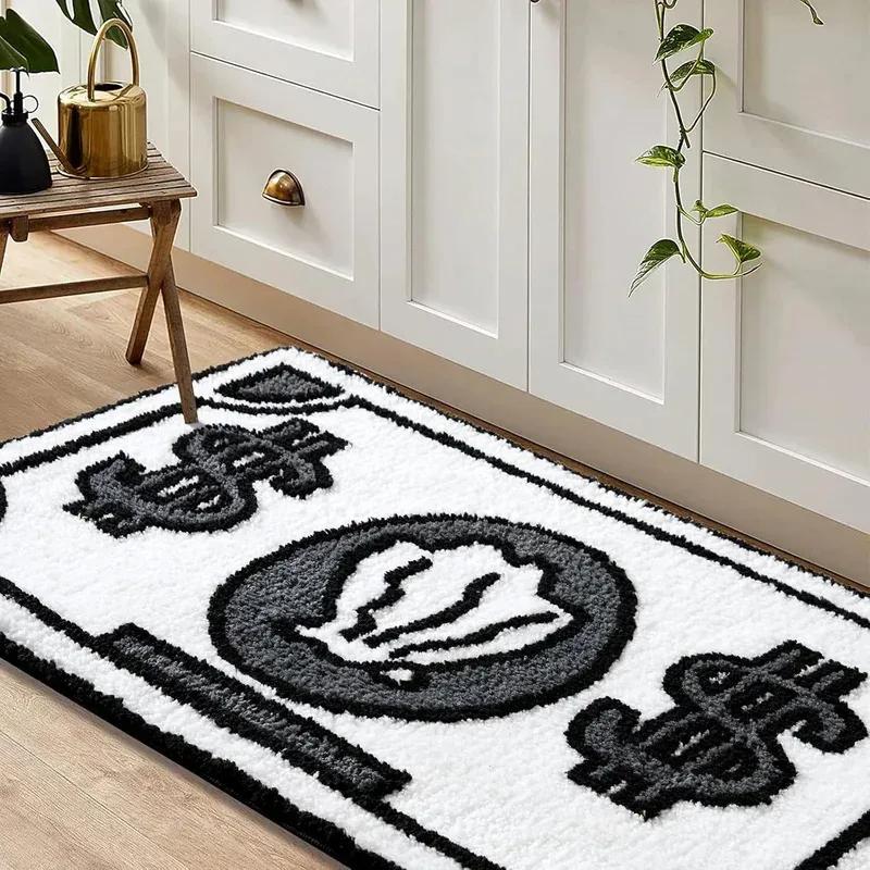 

VIKAMA Personalized Us Dollar Pattern Bedroom Non-Slip Carpet, Living Room, Kitchen, Bathroom Decorative Rug Pad 40x60cm