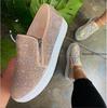 Fashion Woman Sneakers Platform Vulcanized Women Bling Crystal Loafers Autumn Women's Casual Flats Female Zip Sport Shoes Flats