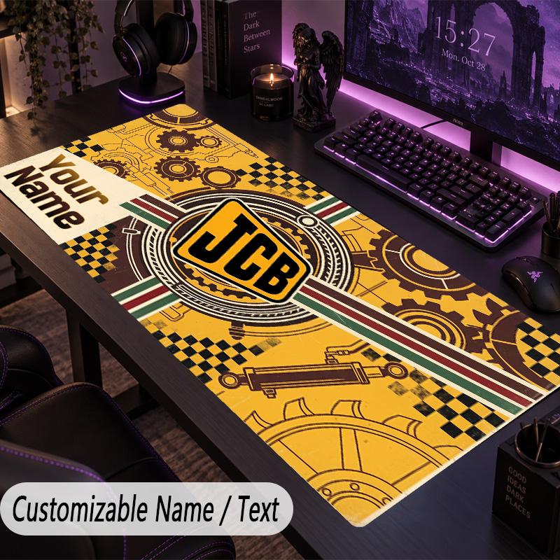 Large Mouse PadJCB Custom Name Text Personalized Desk Mat Non Slip Gaming Pad