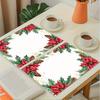 Paper Placemats Disposable Pack Christmas Flower Placemats Inch Christmas Place Mats for Home Kitchen Dining Table Decoration Halloween Party