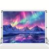 Northern Lights Background Arctic Snow Mountain and Northern Lights Scene Spring and Summer Holiday Decoration