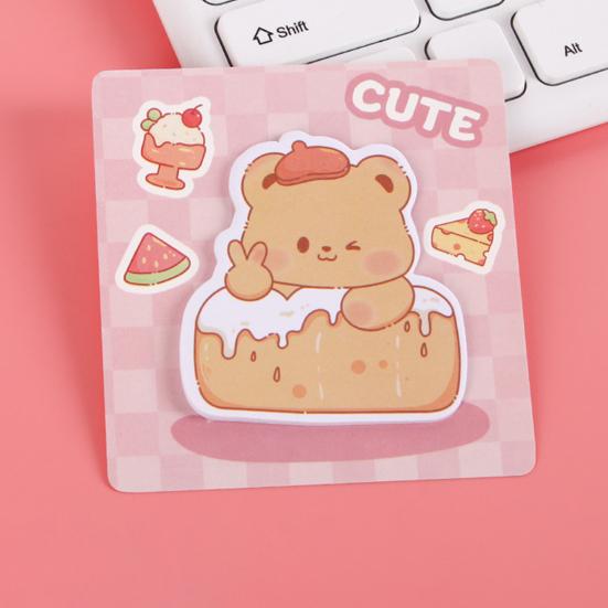 4Pcs Sticky Paper Cute Special-Shaped Cartoon Design Self Adhesive Note Pads