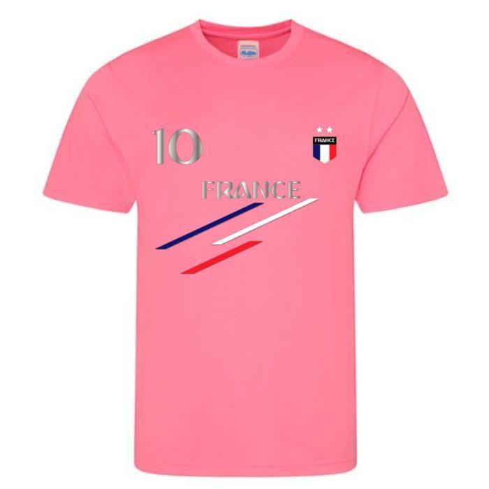Ensemble foot enfant Style France - Maillot Rose (Fuchsia/Fluo) short Blanc - Polyester - Rose