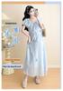 2026 Summer Korean Style Puff Sleeve Knee-Length Maternity Dress