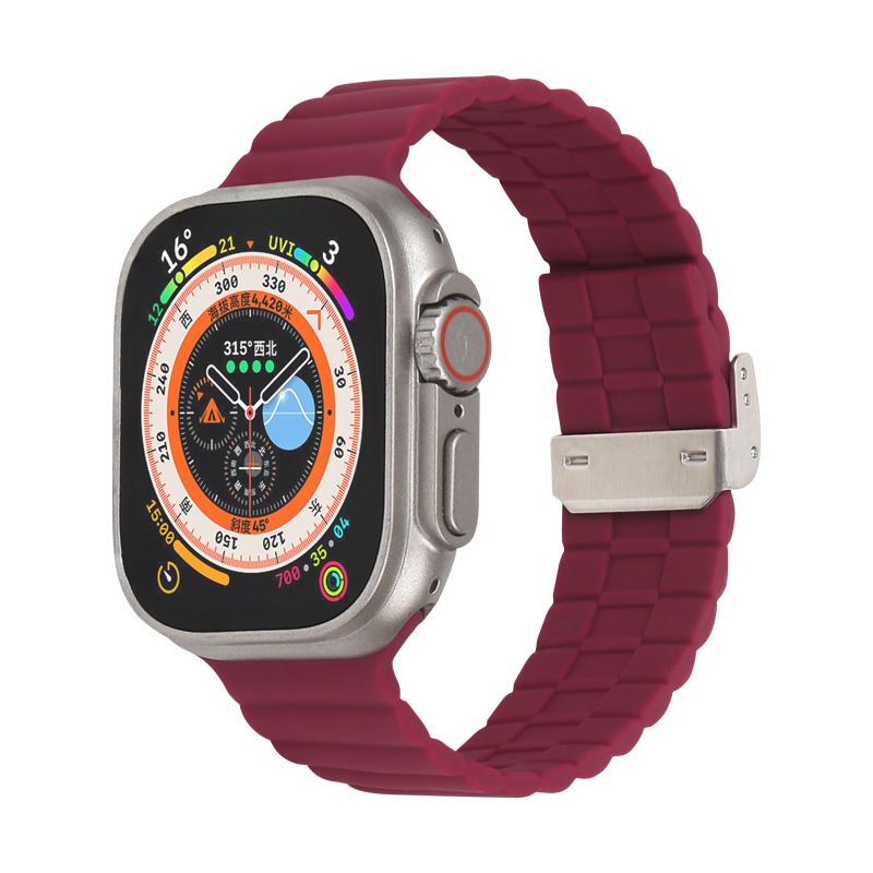 

Ремешок для часов с возвратной застежкой, силиконовый ремешок для iWatch 49 мм 45 мм 41 мм 44 мм 40 мм 42 мм 38 мм 45 мм, ремешок для часов для iWatch Series 8 7 3 4 5 6 Se 42 44 45 49mm