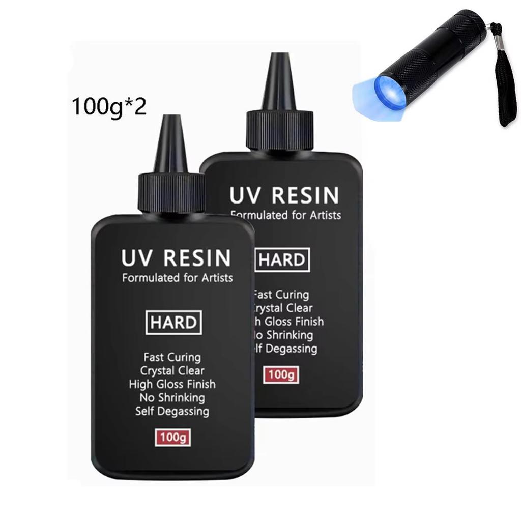 Crystal Clear Hard UV Resin Upgraded Formula Ultraviolet Fast Curing Resin for Jewelry Making, Hard Transparent Solar Cure Resin
