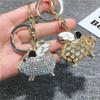Flying Pig Keychain Zodiac Car Keychain Ring Couple Diamond Small Gift Pendant