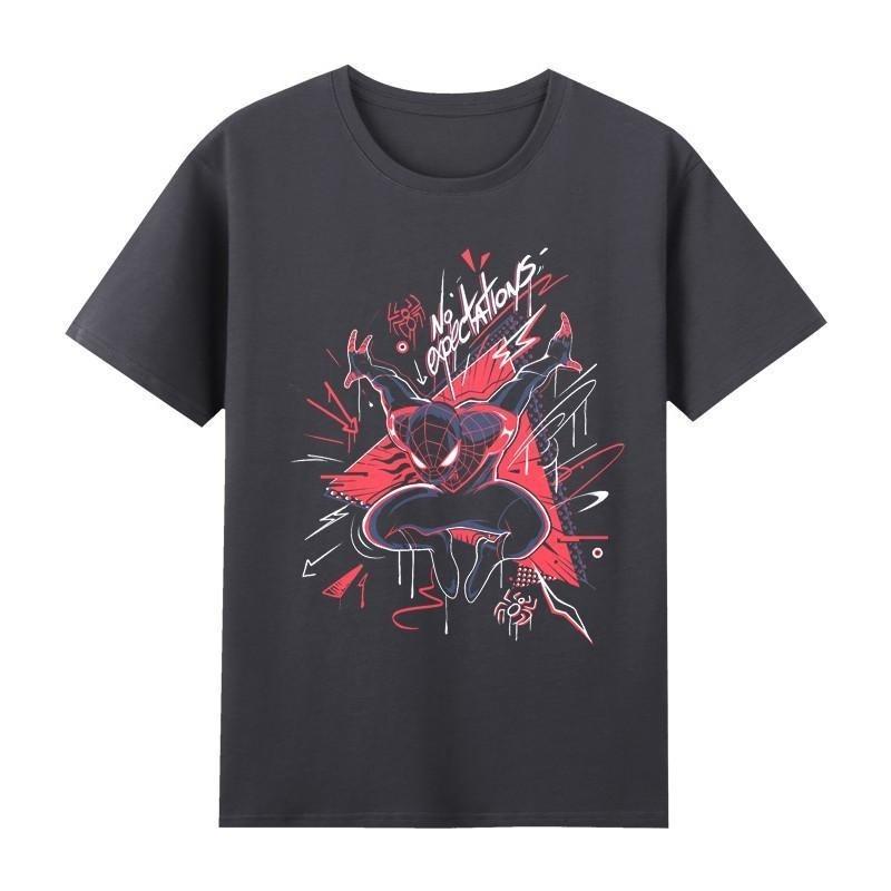 Genuine  High-quality Spider-Man Parallel Universe Printed Men's And Women's T-shirts Short-sleeved TopsJacket