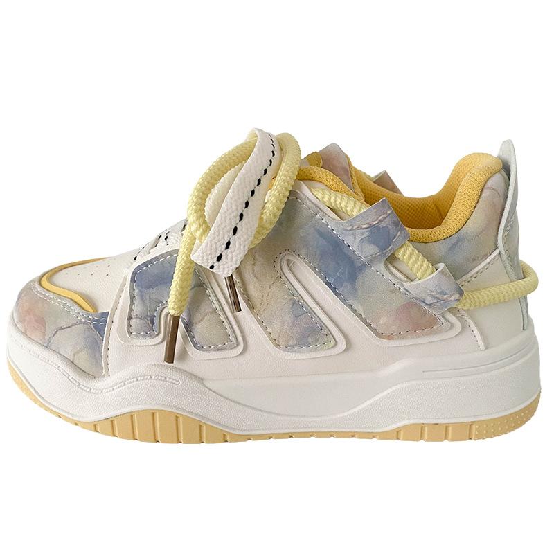 

B2211 латексная стелька/толстая подошва обувь женская обувь нишевая повседневная обувь весна 2025 новый дизайн обувь для хлеба 35 жёлтый