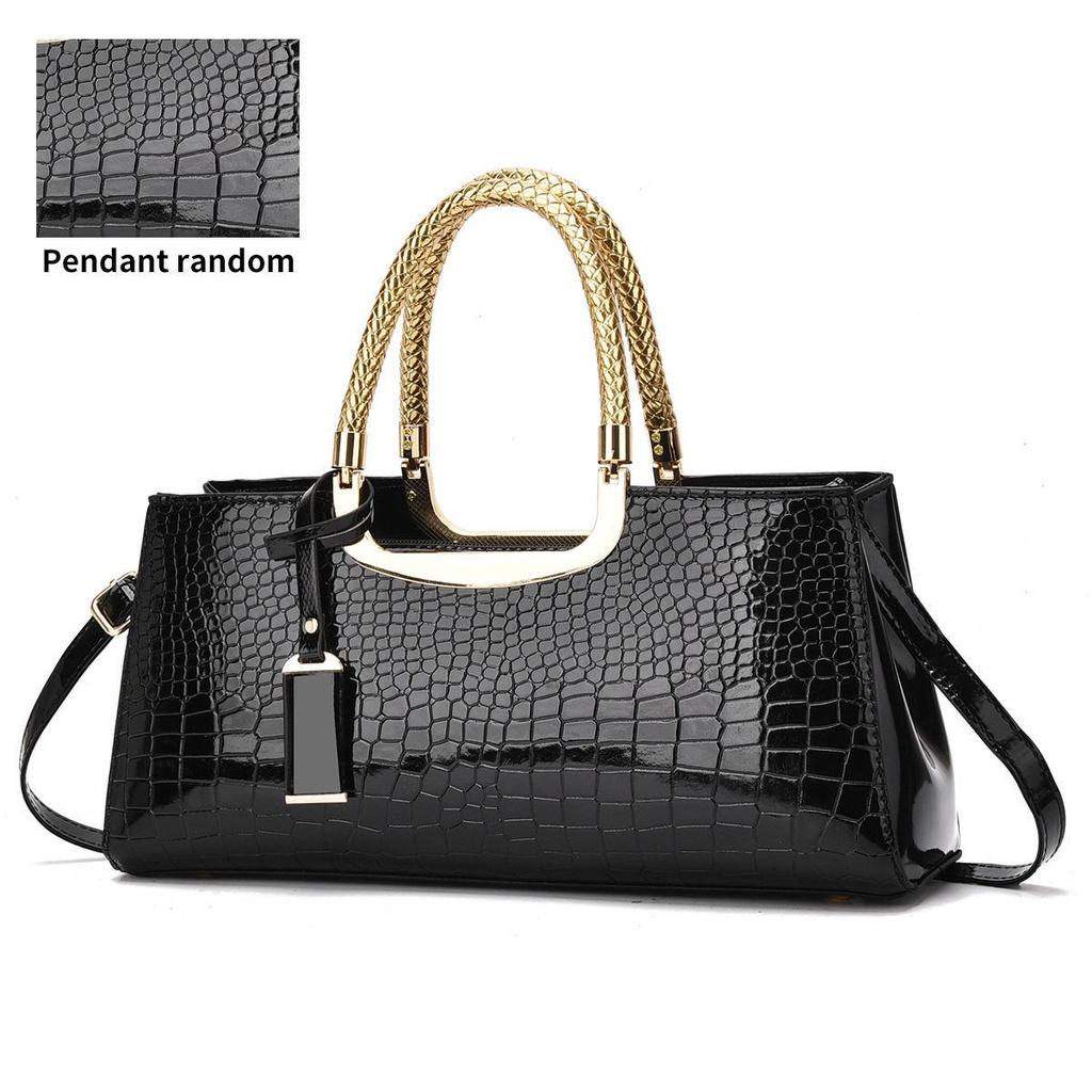 Red Patent Leather Crocodile Pattern Women's Wedding Crossbody Handbag