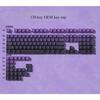 Black Purple Side Engraved Translucent OEM Keycaps 130 Keys PBT Small Full Set Keycaps for 60/64/84/98/108 Mechanical Keyboards