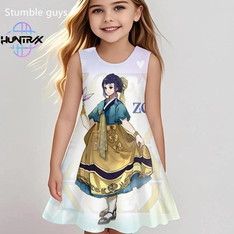 Children's Fashion Printed Clothing Casual Versatile Dresses Girls