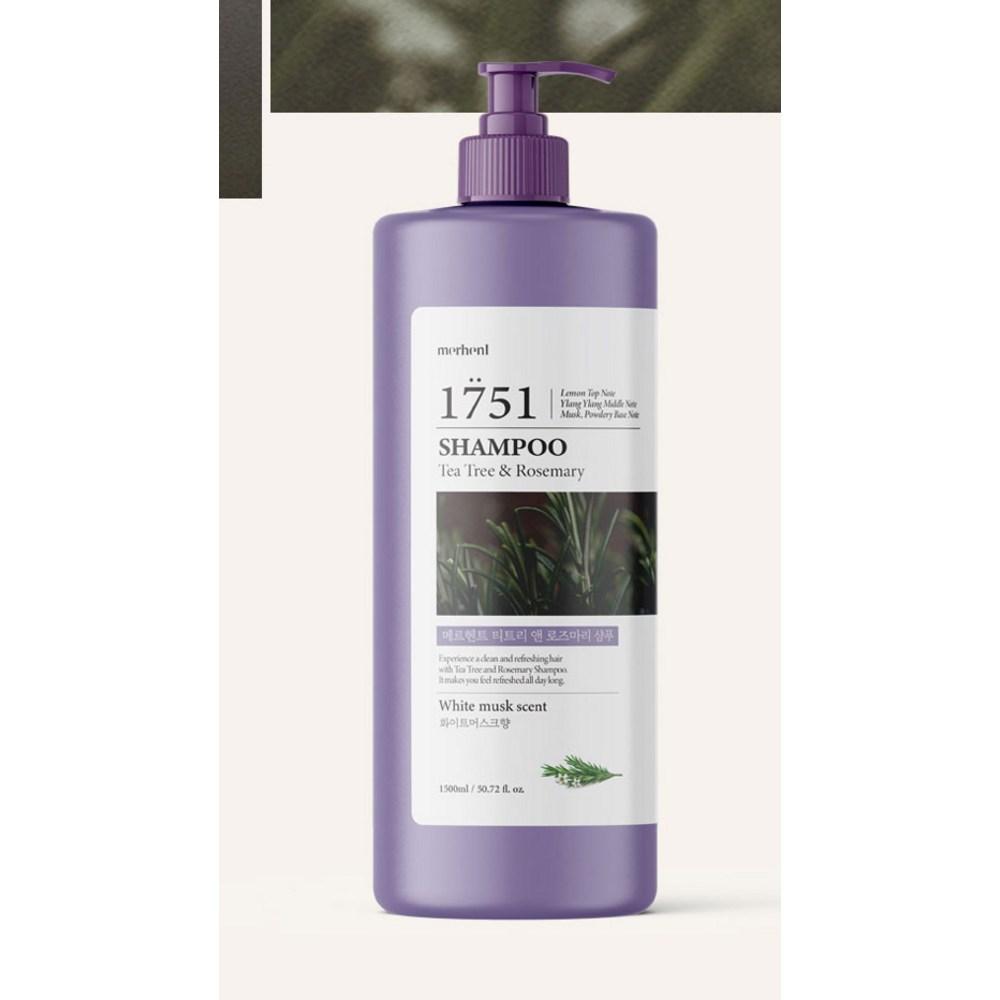 Shampoing grande capacité Margent Tea Tree & Romarin Parfum Musc Blanc, 1,5 L, 2 unités.