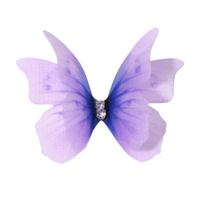 50Pcs 3D Organza Fabric Butterfly Appliques Jelly Color Double-layer Chiffon Butterfly Embroidered Patches Translucent