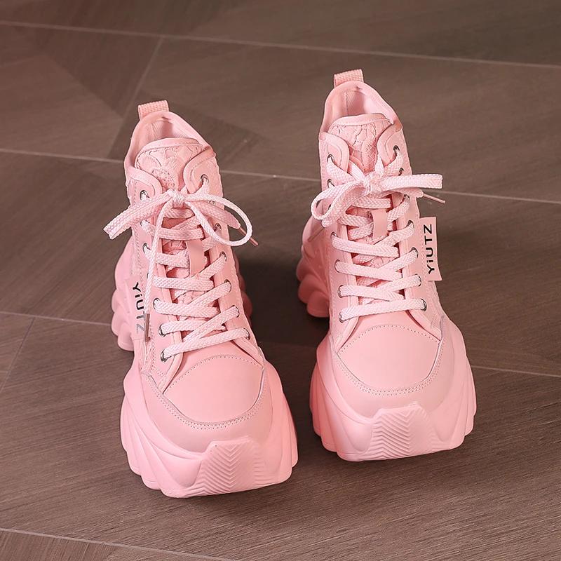 Fashion Autumn Women's Sneakers New Breathable High Platform Shoes Woman Ladies Vulcanize Casual Chunky Sneakers Zapatillas Mujer 8.5CM