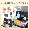 SEIWA Car Rear Seat Soft Seatback Tray Wide Fabric Rear Tray with Storage Tissue Drink and Can Be Used as a Seatback Pocket Even When Closed Table,