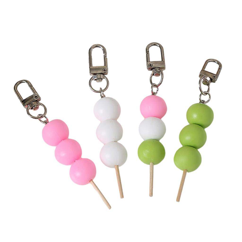 Colorful Acrylic Keychain Simulated Meatball String Keyring Unique Food Model Bag Charm Decoration Key Chain Attachment