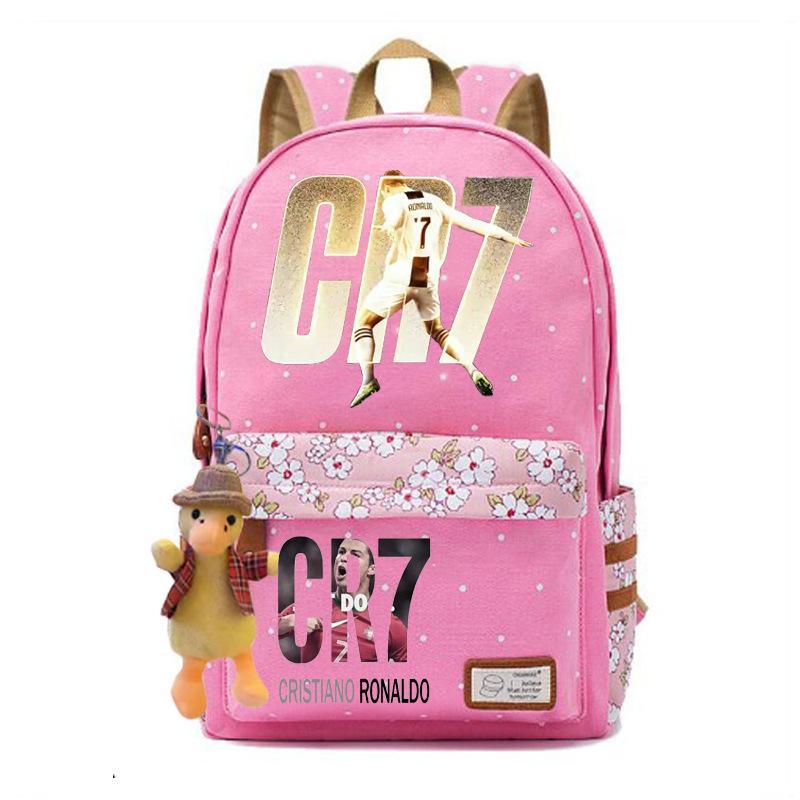 Youth football star Ronaldo primary and secondary school student schoolbag female casual backpack