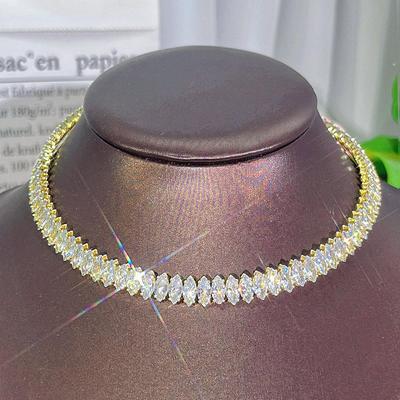 CMM Glitter AAA Kübik Zirkonya Ayarlanabilir Açık Tenis Gerdanlık Kolye Kadın Boyun Takı Hip Hop Aksesuarları için Giymek