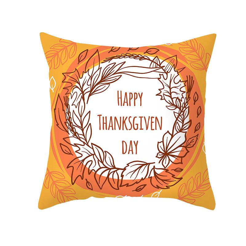 Thanksgiving Day Yellow Pumpkin Sunflower Digital printing short plush pillow covers for sofa office cushion cover home goods