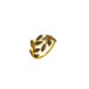 Trendy Enamel Leaf Open Ring 304 Stainless Steel Rust Resistant Women's Jewelry for Graduation Gift Casual Wear