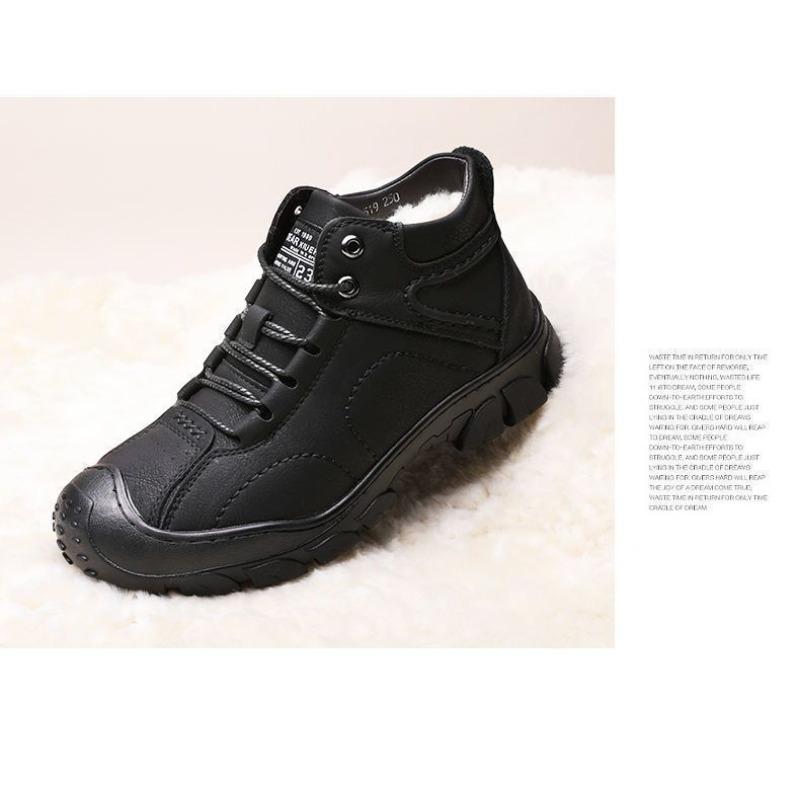 Autumn and Winter High Top Men's Casual Shoes, Thick Soled Cotton Shoes with Plush Insulation, Men's Snow Boots