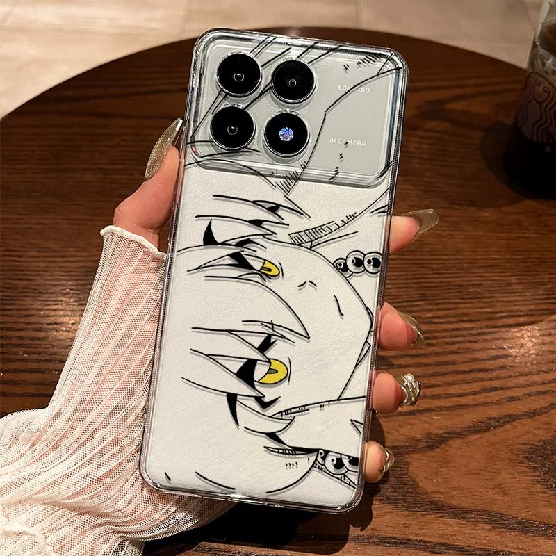 Anime Line Art Manga Eyes TPU Phone Case For IPhone 15 14 13 12 11 Pro Max X XR XS 8 7 Plus, Clear Shockproof Protective Cover