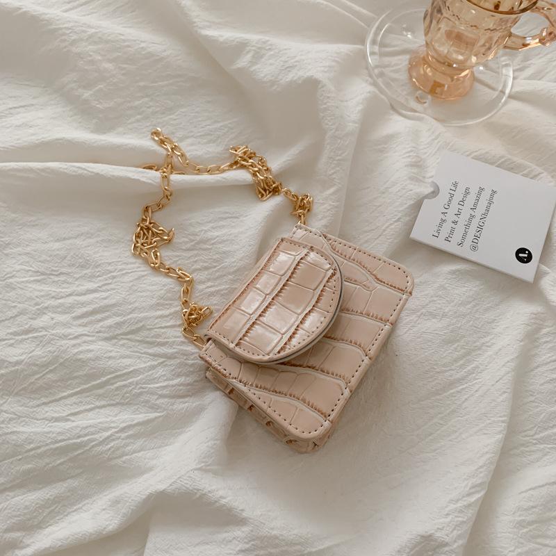 

Women Mini Tote Bag New Crocodile Pattern Flap Messenger Crossbody Bag Female Simple Shoulder Bag Compact Square Lady Handbag