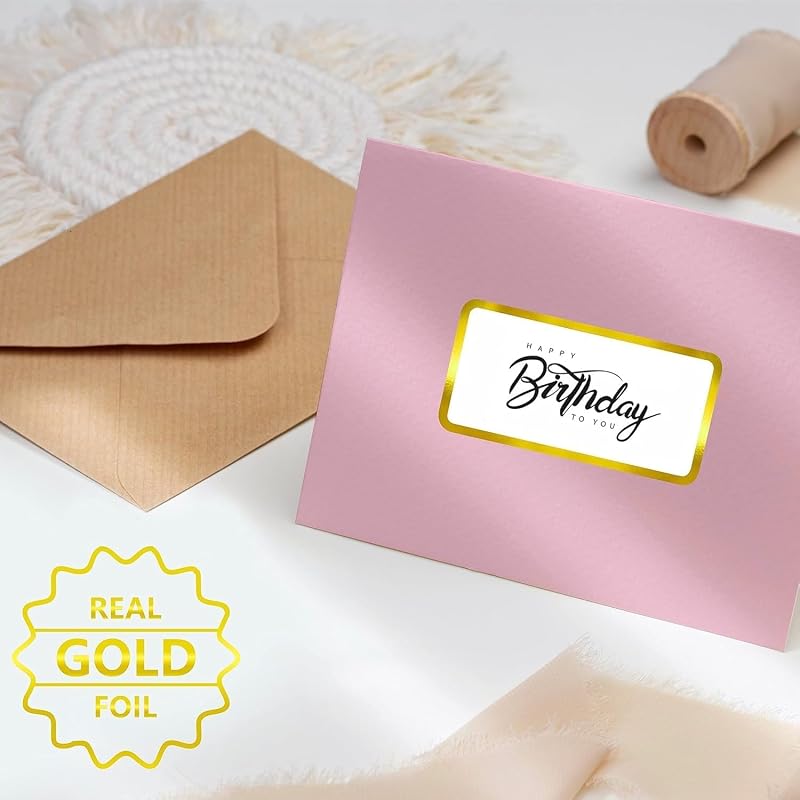 True-Ally 140 Pcs Golden Metallic Name Labels, Blank Name Tag Stickers With Permanent Adhesive Writable Stickers With Me