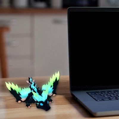 3D-gedruckte Drachenfigur Leuchtet im Dunkeln Fliegender Drache Fidget-Spielzeug mit beweglichen Gelenken Leuchtende Gelenkige Drachendekoration Zierstück