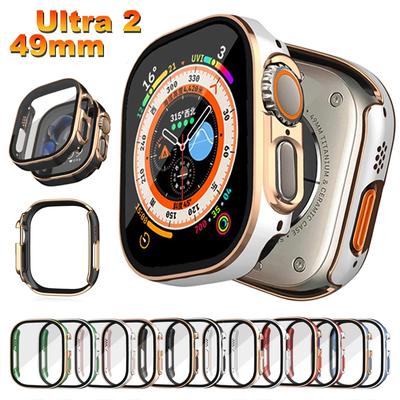 Gehärtetes Glas + Abdeckung für Apple Watch Ultra 49 mm Gehäuse Displayschutzfolie Rahmenabdeckung für iWatch Ultra2 49 mm Schutzzubehör