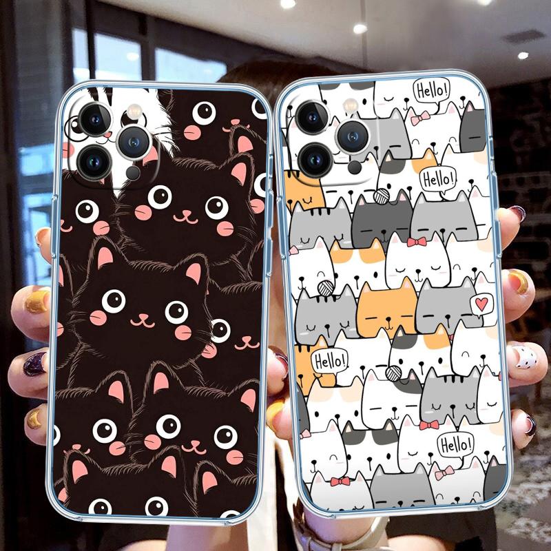 MY5 Cat Kitten Meow Soft Shell Transparent Phone Case for Samsung Galaxy A04 A04S A14 A23 A34 A54 M23 M33 M52 M53