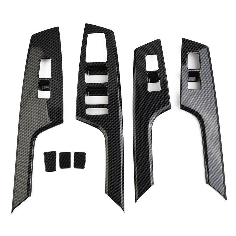 Trim Handle Bowl Cover Black Carbon Fiber Style Door Parts Interior Decoration For Kia EV6 Up Replacement