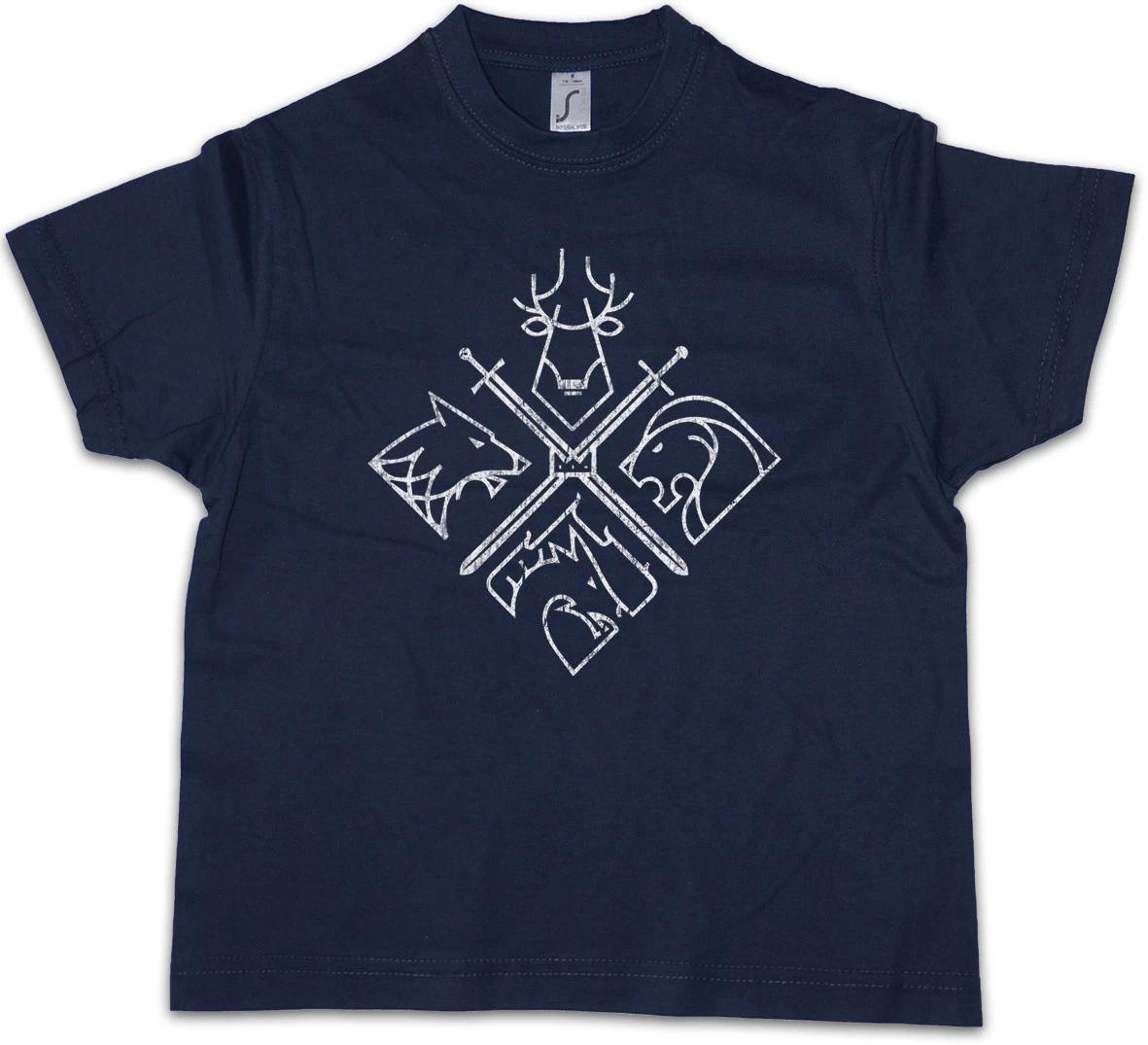 HOUSE EMBLEMS Kids Boys kids boys T-Shirt Game of Swords Houses Thrones Wolf Stark Deer 160
