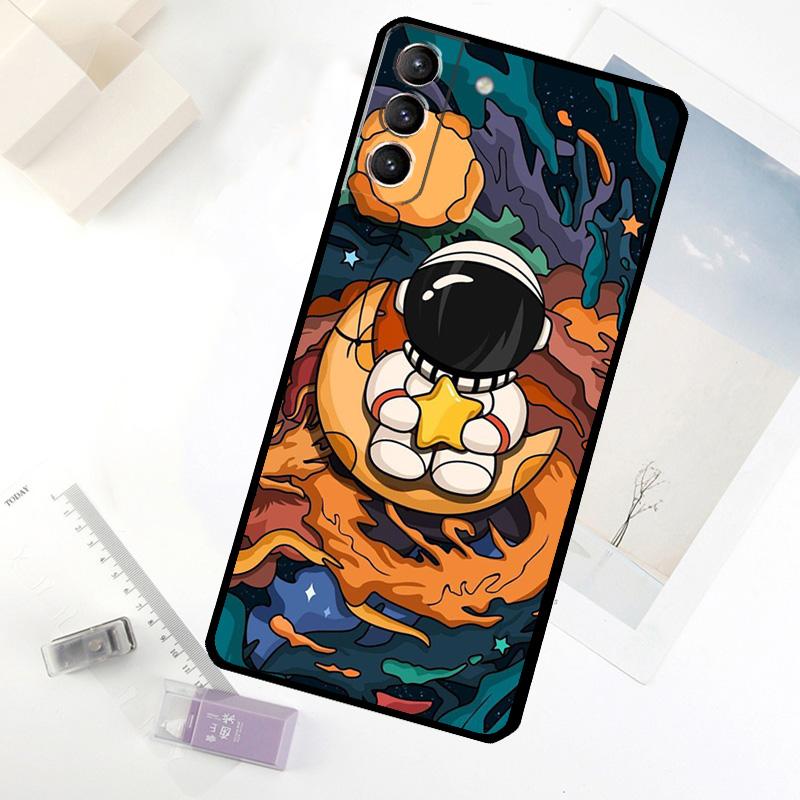

Space Aesthetic Spaceman Astronaut Phone Case For Samsung Galaxy S20 FE S21 S22 S23 S24 S25 S26 Ultra S10 S25 Plus S25 FE Cover Galaxy S22