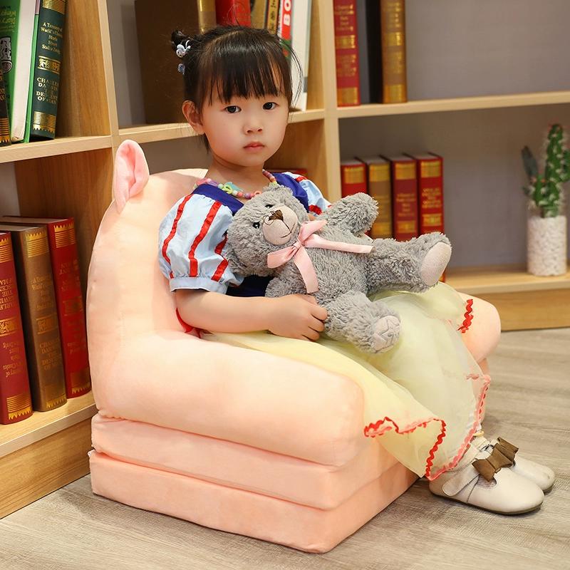 Foldable Kids Sofa Seat Chair Foam Filled Children's Sleeping Bed Lazy Couch Reading Armchair for Reading Relaxing Nursery