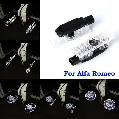 2Pcs 3D LED Car Door Logo Lights Projector Laser Ghost Shadow Lamp For 159 Giulia Giulietta Mito Brera Spider 147 156