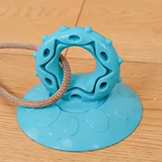 Dog Suction Cup Teething Toy with Treat Dispenser TPR Chew Ball for Small Medium