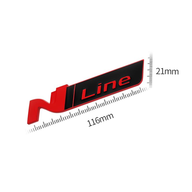 Car-Styling Metal Stickers N LINE Emblem Grille Badge For Veloster Accent Kona Elantra Ix25 Ix35 i30 i20 Sonata Tucson Kona