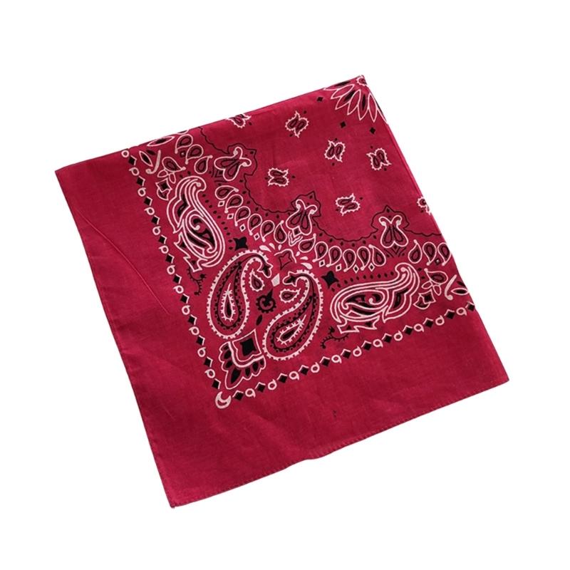 Square Cotton Cashew Flower Print Bandana Unisex Head Wrap Decorative Head Scarf For HipHop Dancing and Street Wear
