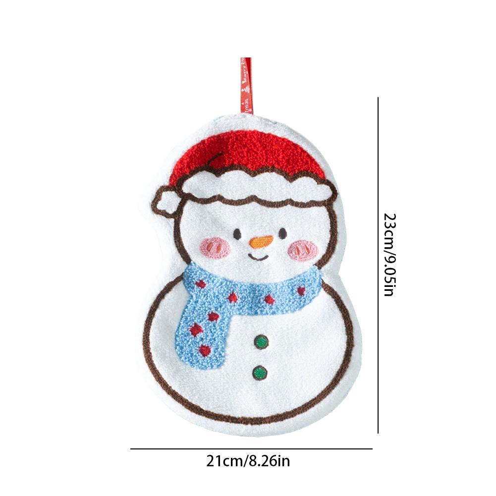 Christmas Hand Towel Cartoon Gingerbread Man Snowman Coral Fleece Towel Christmas Home Kitchen Bathroom Decoration Xmas Gifts