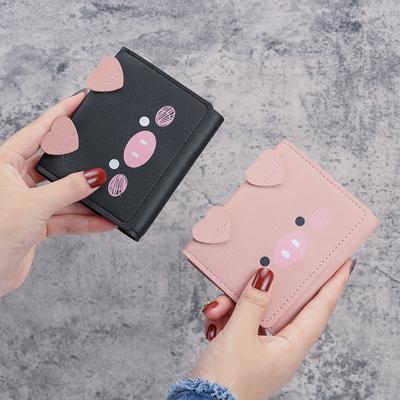New Cute Cartoon Pig Designer Wallet PU Leather Women Purse Ladies Trifold Wallets Female Small Money Purses